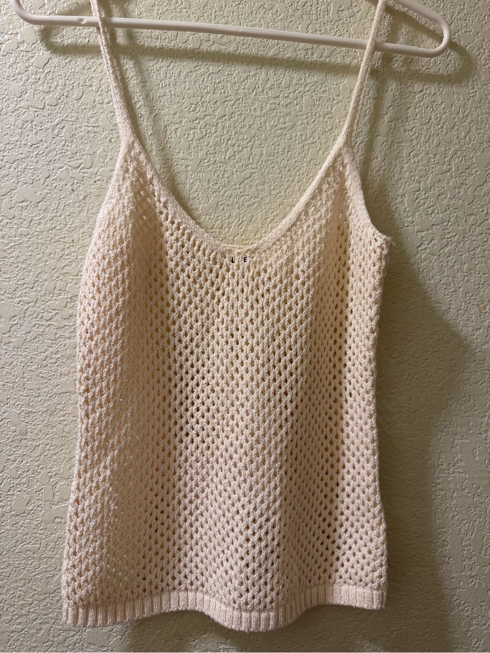 L’AGENCE Women’s Cream Crochet Knit Tank Top